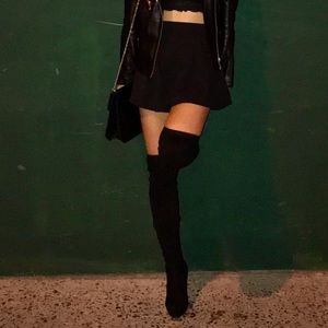 Black OTK Over the Knee Thigh High Suede Boots Size 6.5